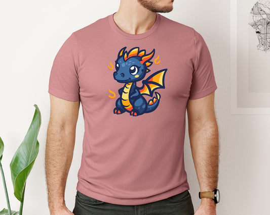 Cute Dragon Line Art Vector Graphic T-Shirt