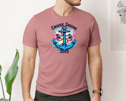 brand:Bella Canvas|color:Heather Mauve|Summer Beach Cruise Squad 2025 Graphic T-Shirt