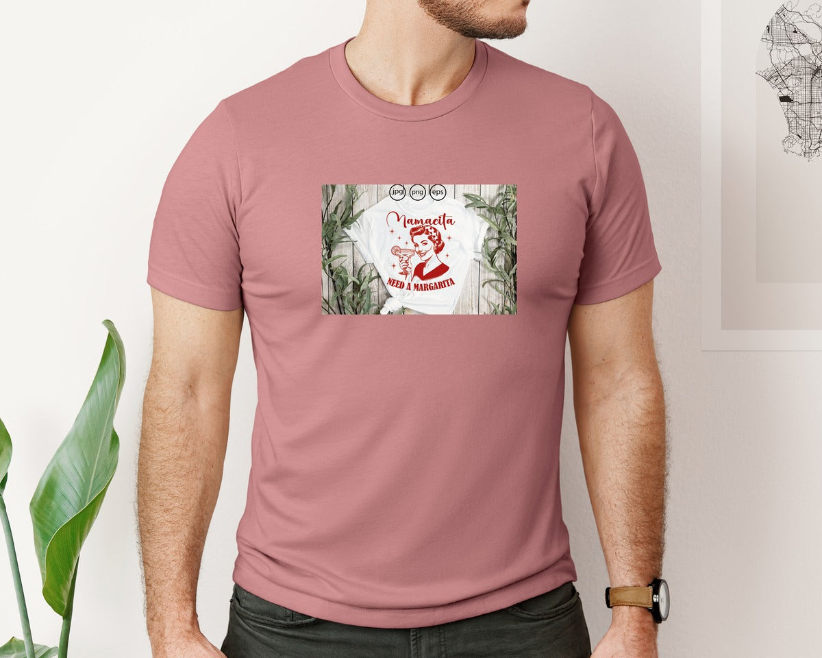 brand:Bella Canvas|color:Heather Mauve|Mamacita Needs A Margarita 26 Graphic T-Shirt