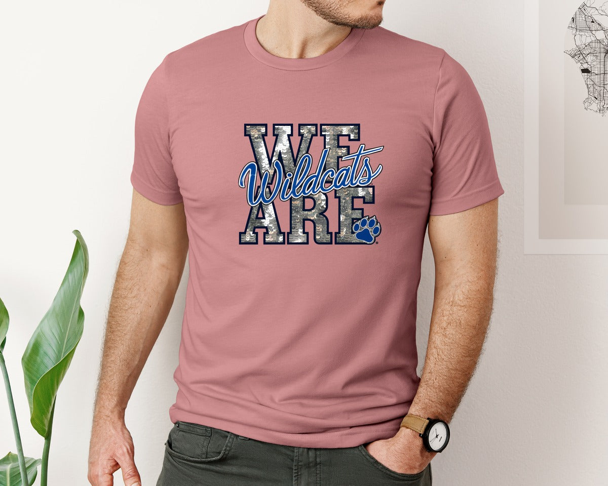 brand:Bella Canvas|color:Heather Mauve|We Are Wildcats School Spirit Graphic T-Shirt