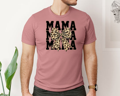 brand:Bella Canvas|color:Heather Mauve|Leopard Print Mama Coquette Graphic T-Shirt