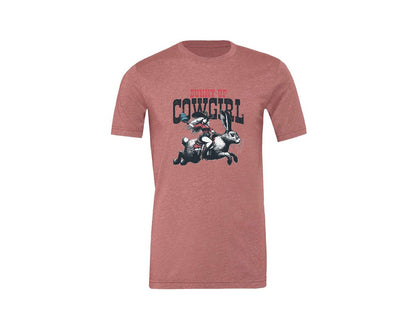 brand:Generic|color:Heather Mauve|Bunny Up Cowgirl Easter Egg Shirt Graphic T-Shirt