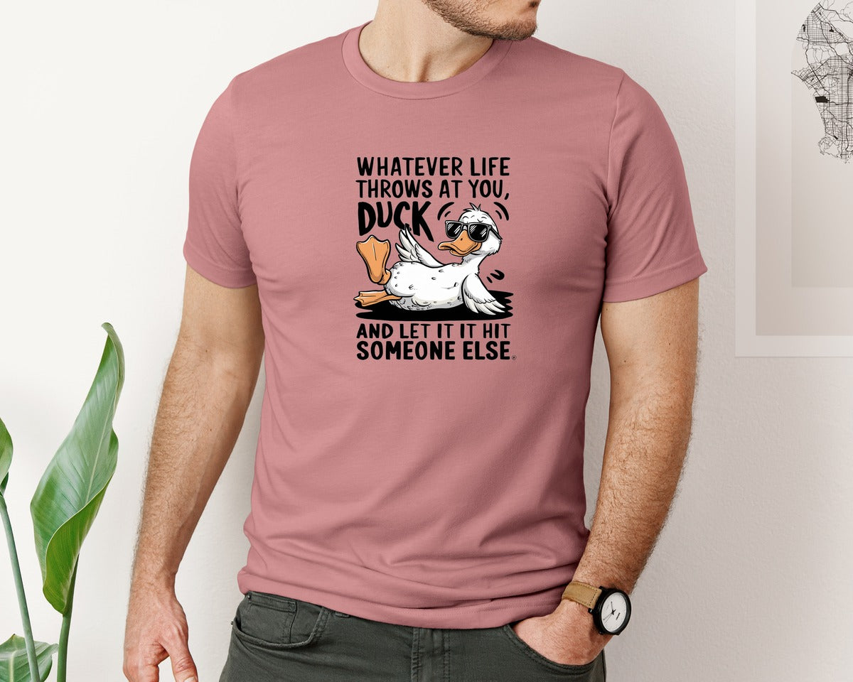 brand:Bella Canvas|color:Heather Mauve|Whatever Life Throws At You Funny 10 Graphic T-Shirt