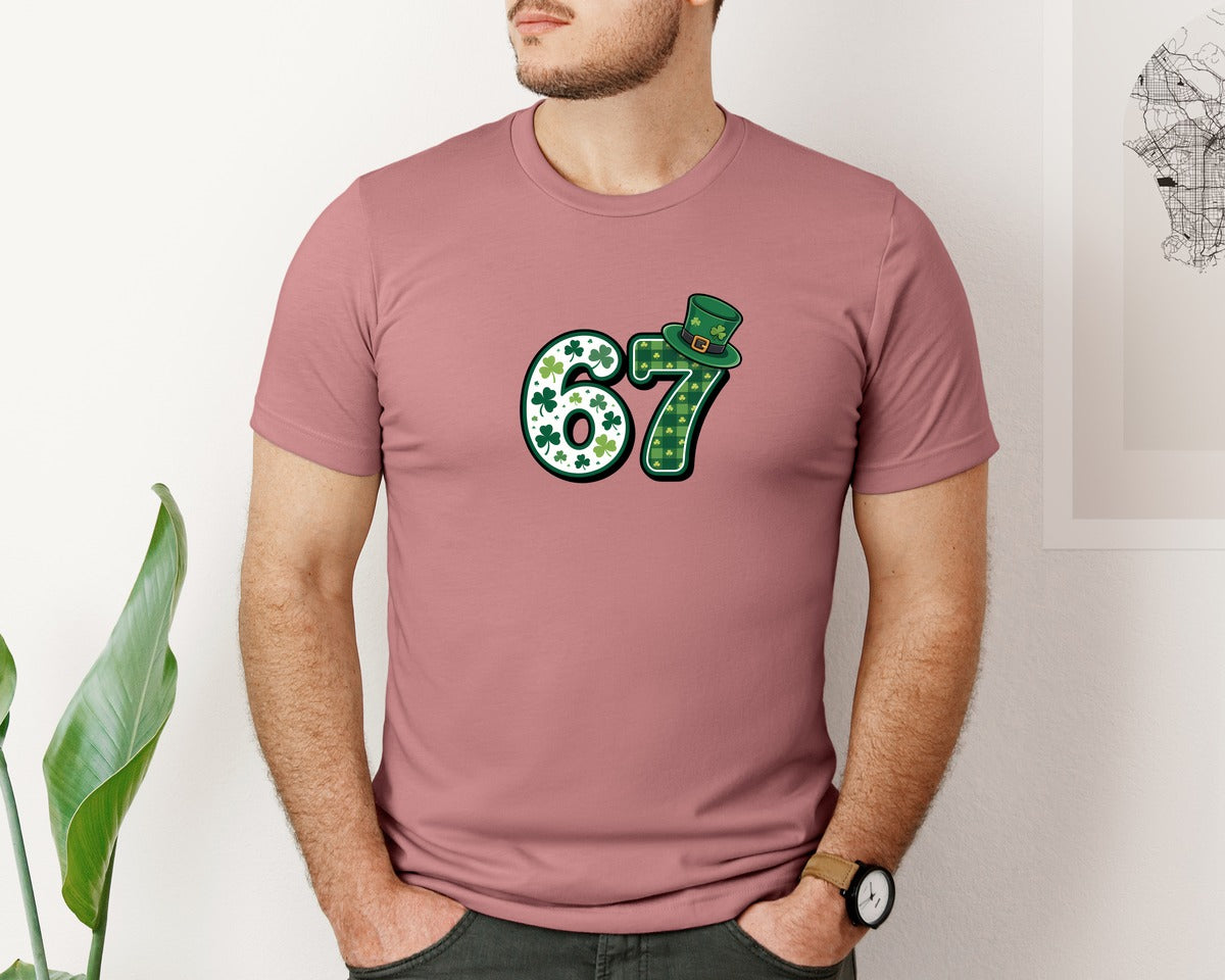 brand:Bella Canvas|color:Heather Mauve|67 St Patricks Day T Shirt Design Graphic T-Shirt
