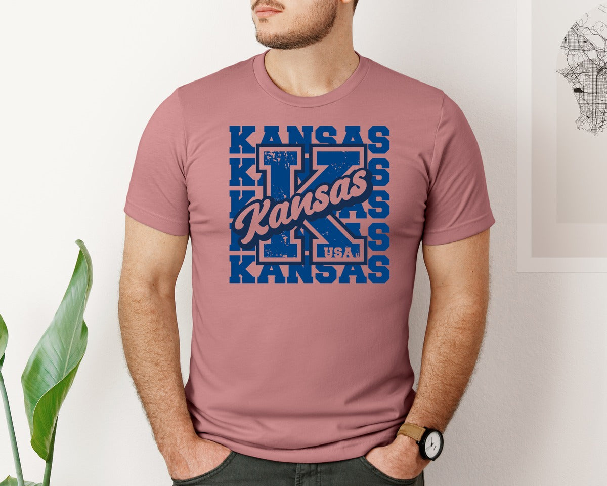 brand:Bella Canvas|color:Heather Mauve|Kansas State America Usa Shirt Graphic T-Shirt