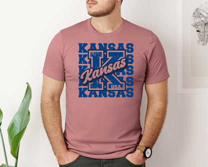 brand:Bella Canvas|color:Heather Mauve|Kansas State America Usa Shirt Graphic T-Shirt