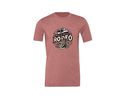 brand:Generic|color:Heather Mauve|Western Wild West Rodeo T Shirt Graphic T-Shirt