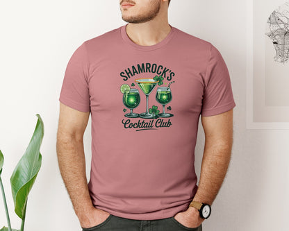brand:Bella Canvas|color:Heather Mauve|Shamrocks Cocktail Club T Shirt Graphic T-Shirt