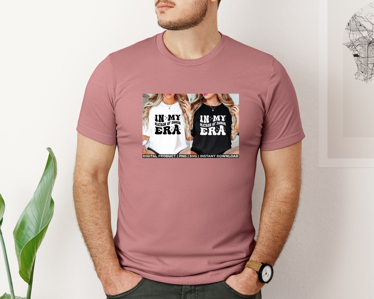 brand:Bella Canvas|color:Heather Mauve|In My Matron Of Honor Era Bachelorette Graphic T-Shirt