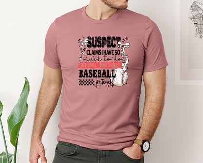 brand:Bella Canvas|color:Heather Mauve|Baseball Bow Mom Quote Retro Distressed Graphic T-Shirt