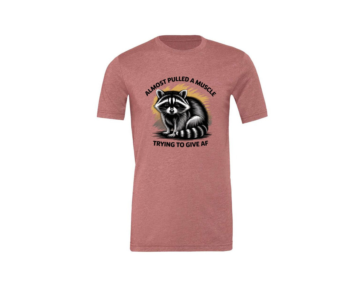 brand:Generic|color:Heather Mauve|Funny Raccoon Sarcastic Quote Graphic T-Shirt