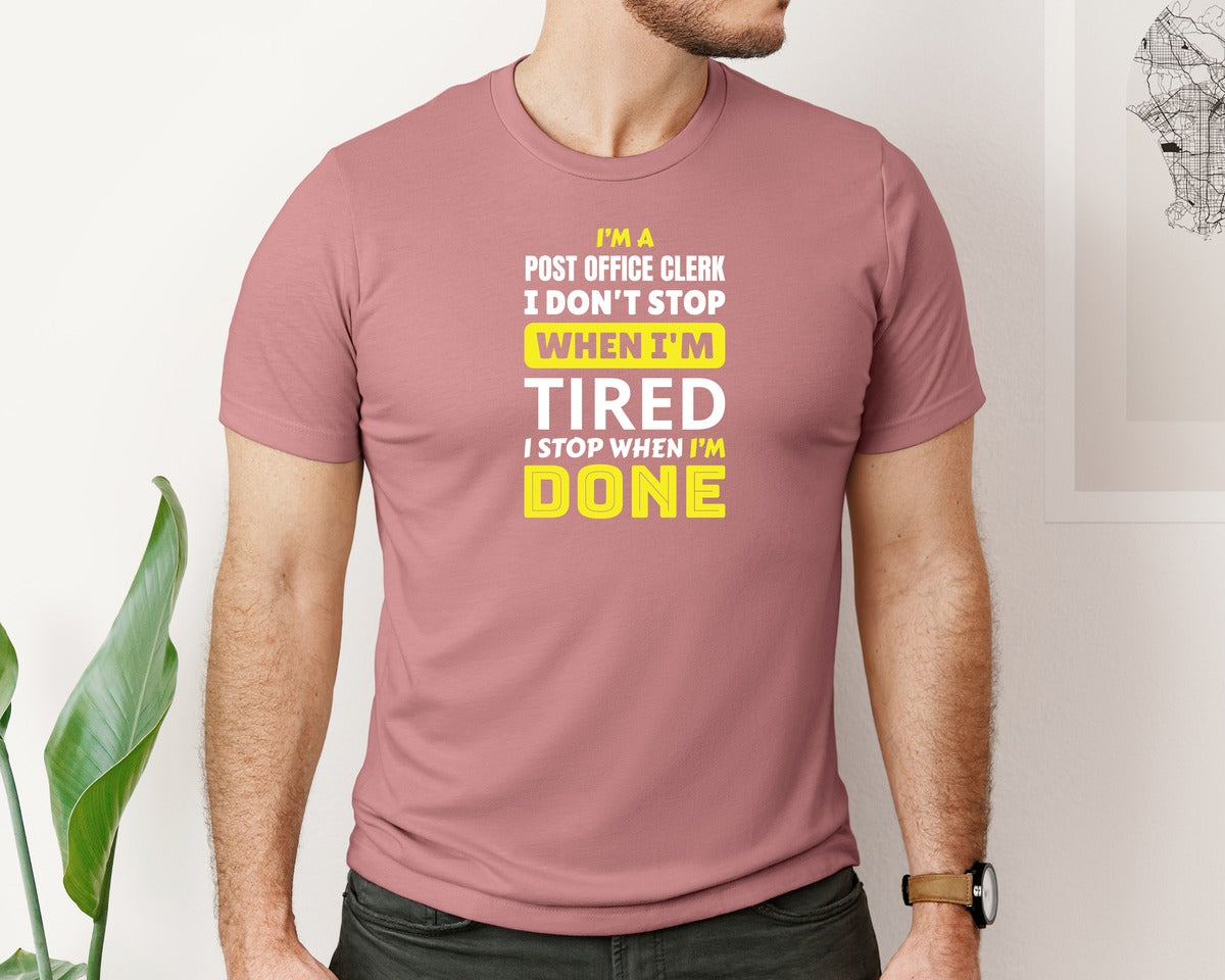 brand:Bella Canvas|color:Heather Mauve|Post Office Clerk T Shirt Design Graphic T-Shirt