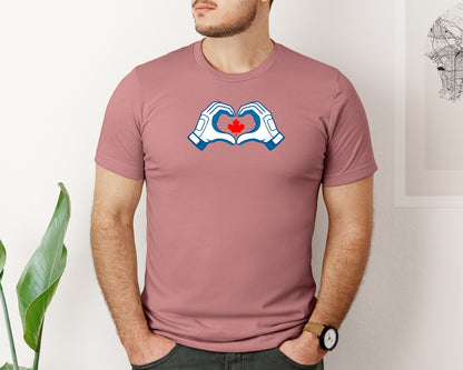 brand:Bella Canvas|color:Heather Mauve|Blue Jays Fan Canada Flag Baseball Graphic T-Shirt