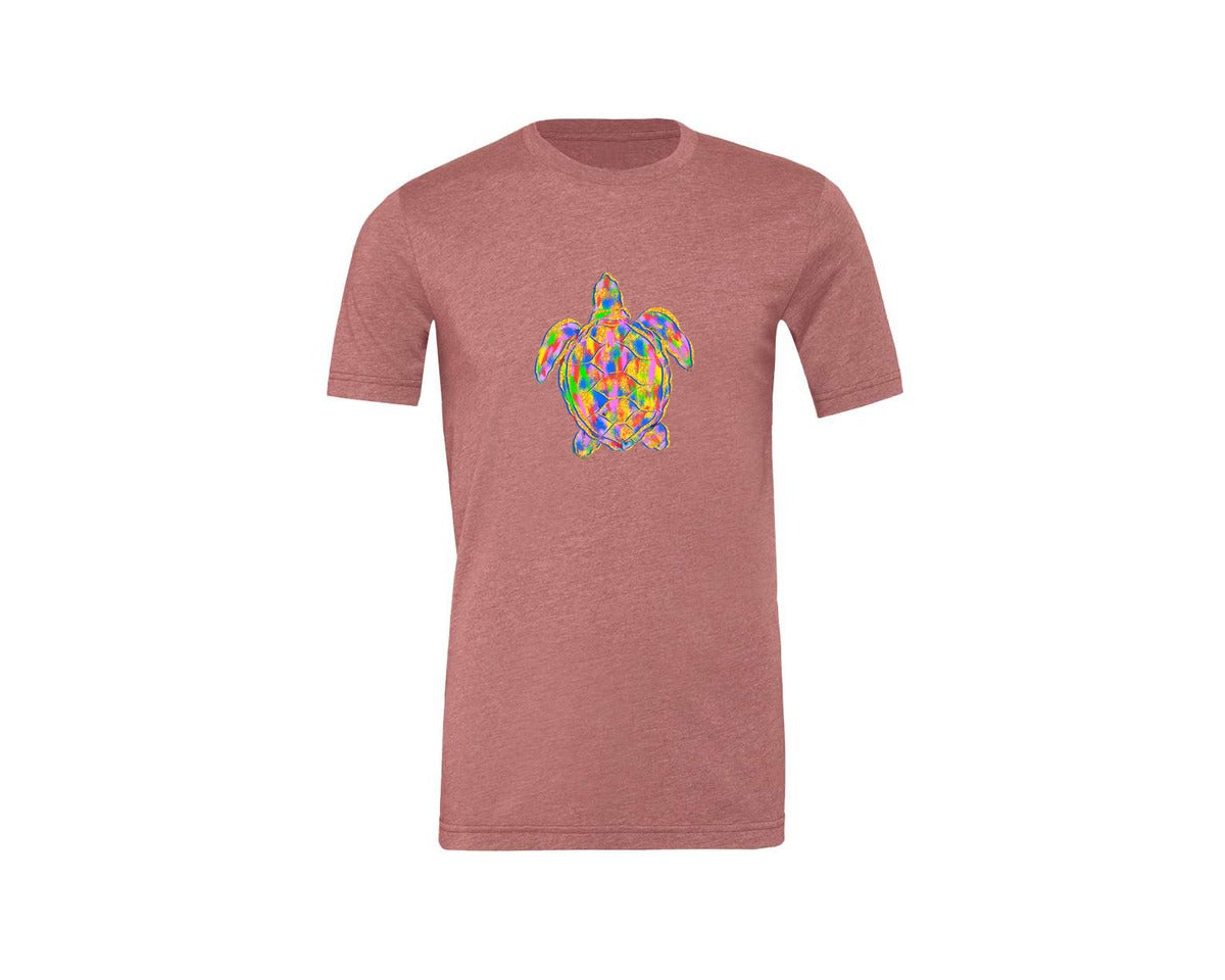 brand:Generic|color:Heather Mauve|Summer Sea Turtle Graphic T-Shirt