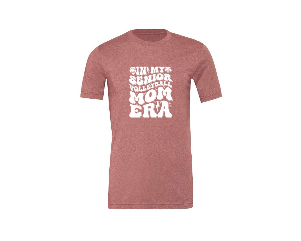 brand:Generic|color:Heather Mauve|In My Senior Volleyball Mom Era 2 Graphic T-Shirt