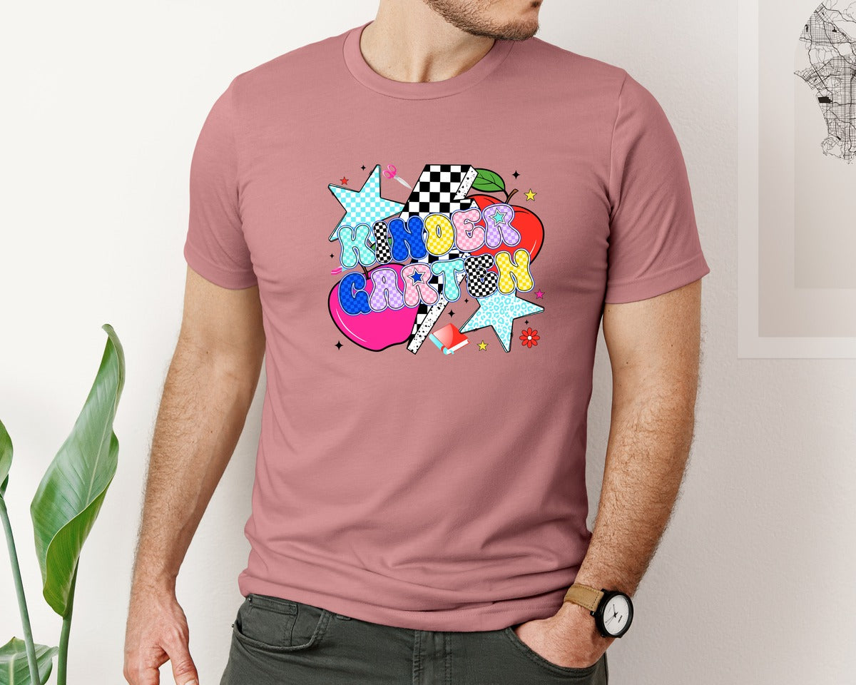 brand:Bella Canvas|color:Heather Mauve|Preppy Back To School Girly Graphic T-Shirt