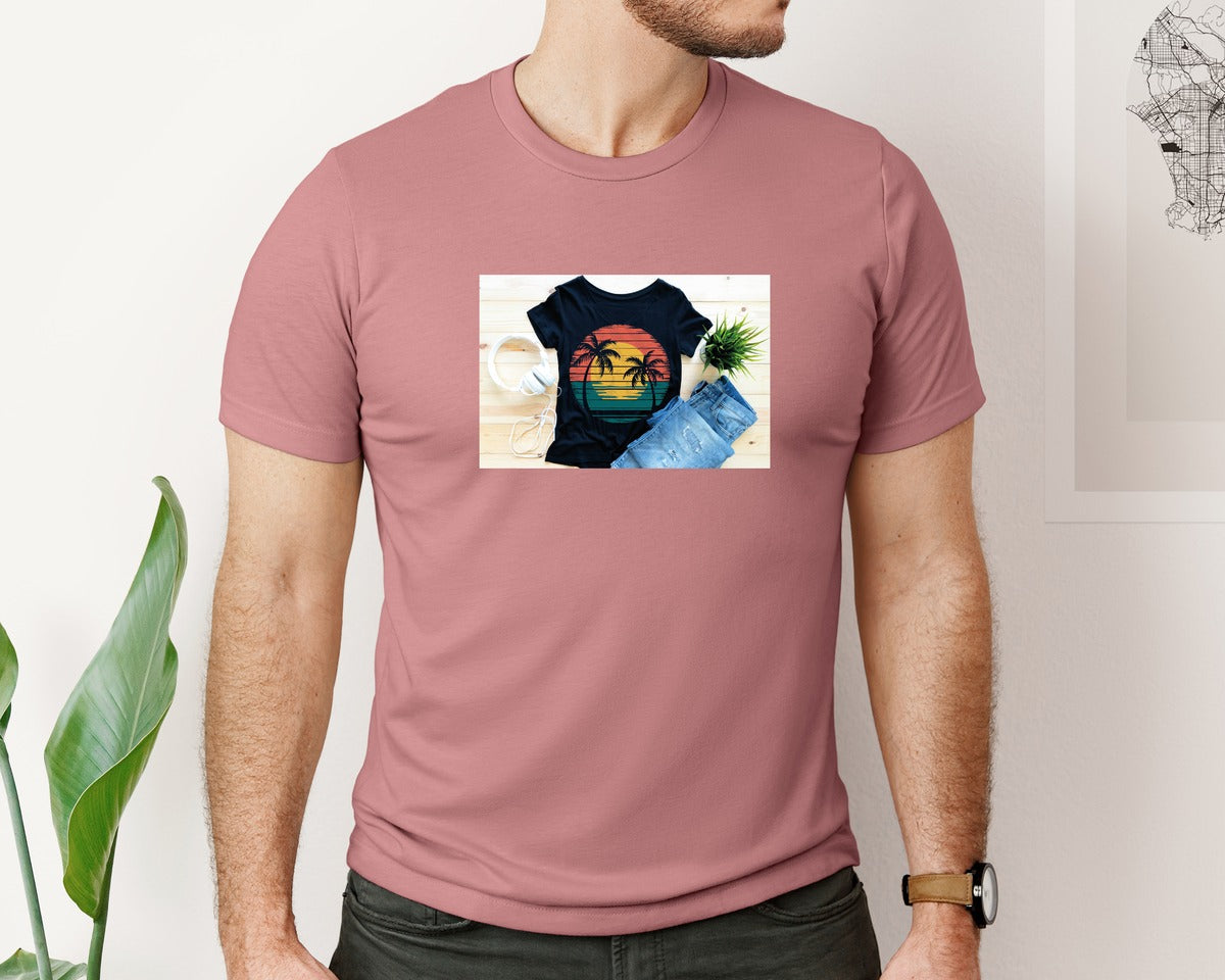 brand:Bella Canvas|color:Heather Mauve|Summer T Shirt 34 Graphic T-Shirt