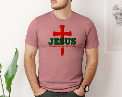 brand:Bella Canvas|color:Heather Mauve|Yarn Crochet Christian Christmas 6 Graphic T-Shirt