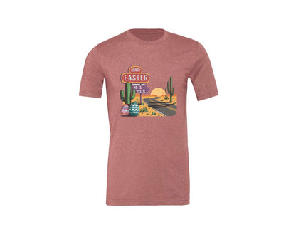 brand:Generic|color:Heather Mauve|Howdy Easter Western Desert Easter 3 Graphic T-Shirt