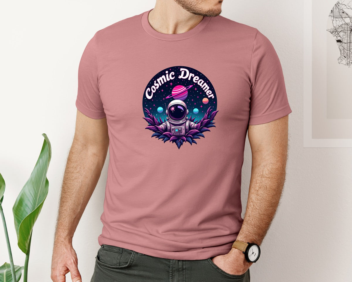 brand:Bella Canvas|color:Heather Mauve|Cosmic Dreamer T Shirt Design Graphic T-Shirt