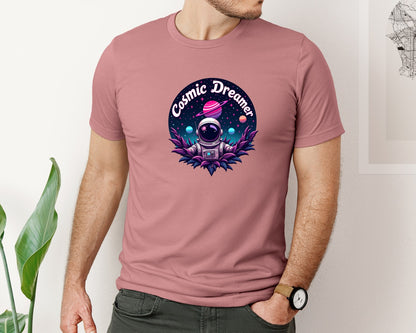brand:Bella Canvas|color:Heather Mauve|Cosmic Dreamer T Shirt Design Graphic T-Shirt