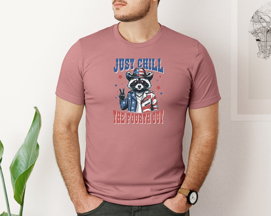 Raccoon Just Chill The Fourth Out Shirt Graphic T-Shirt