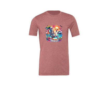 brand:Generic|color:Heather Mauve|Cruise Skeleton Funny Graphic T-Shirt