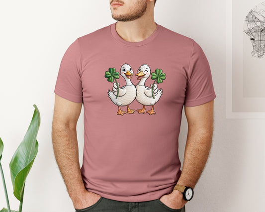 St Patricks Cute Couple Latch Hook Graphic T-Shirt