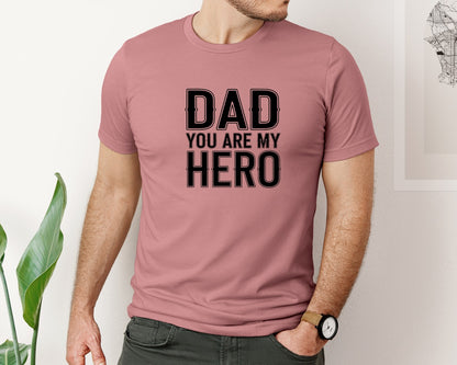 brand:Bella Canvas|color:Heather Mauve|Dad You Are My Hero Graphic T-Shirt