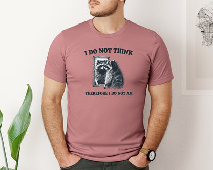 brand:Bella Canvas|color:Heather Mauve|I Do Not Think Raccoon In The Mirror Graphic T-Shirt