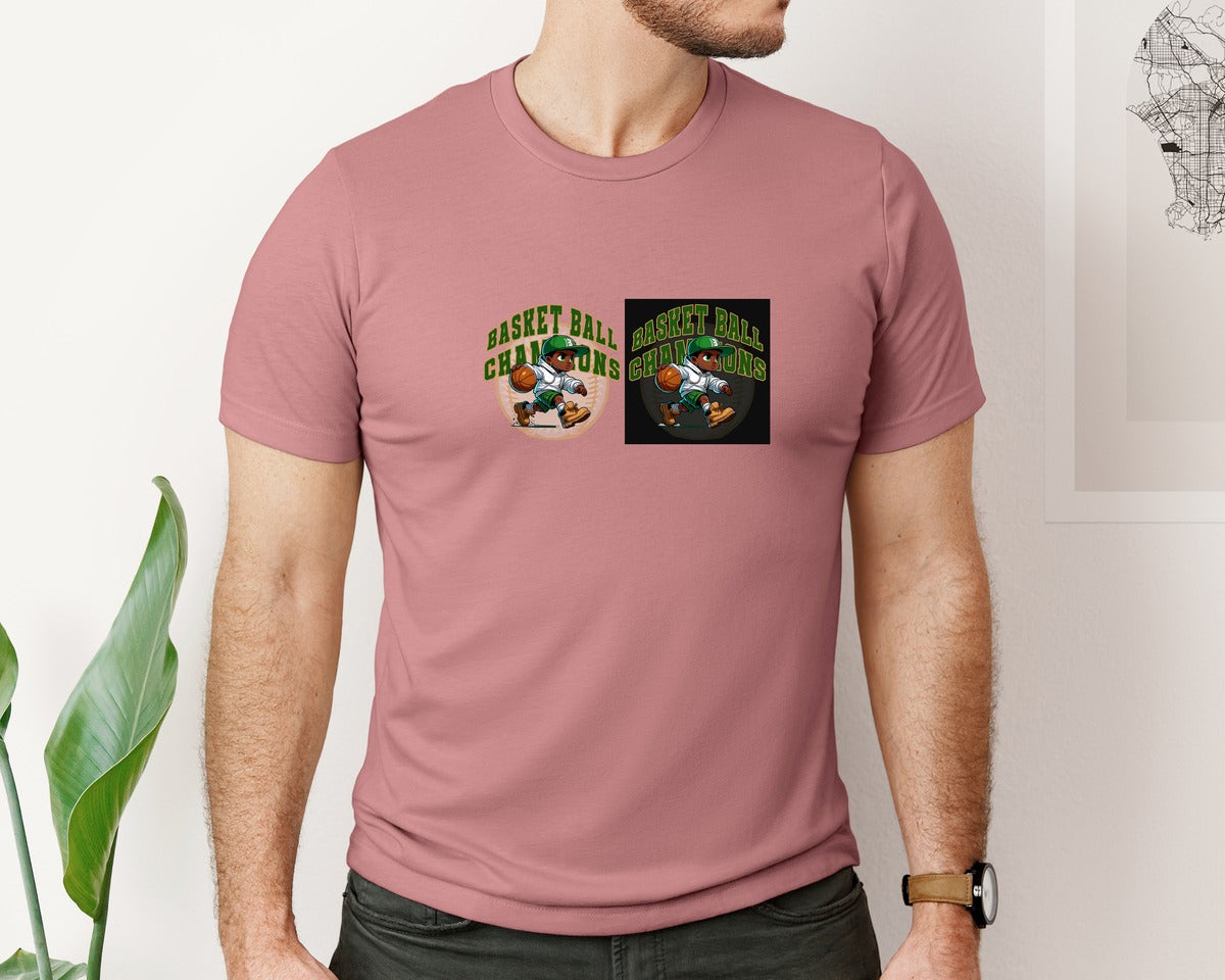 brand:Bella Canvas|color:Heather Mauve|Basketball Champions Mascot Graphic T-Shirt