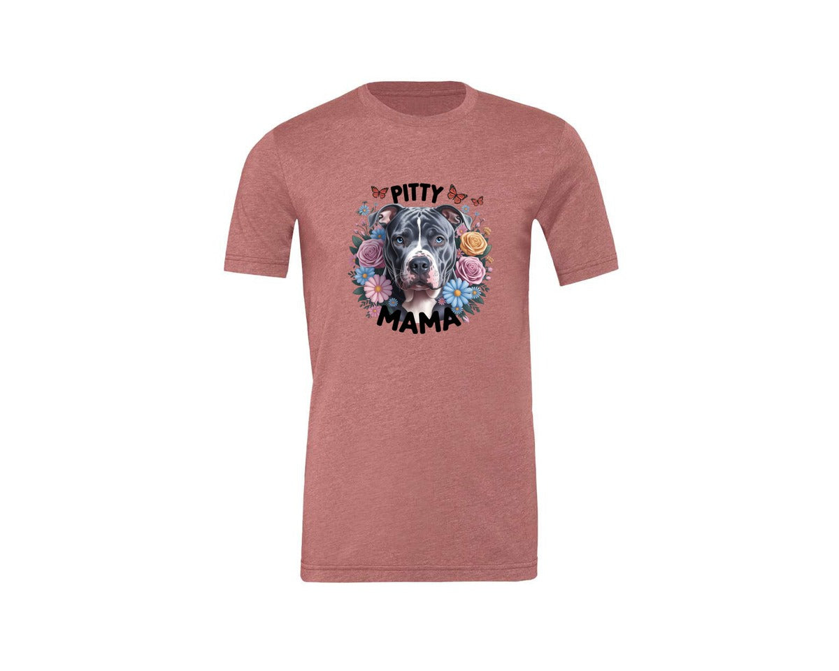 brand:Generic|color:Heather Mauve|Pitty Mama Cute Pitbull Dog 2 Graphic T-Shirt
