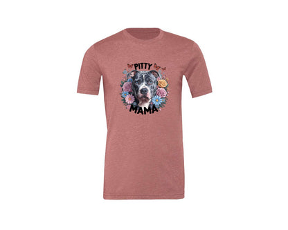 brand:Generic|color:Heather Mauve|Pitty Mama Cute Pitbull Dog 2 Graphic T-Shirt
