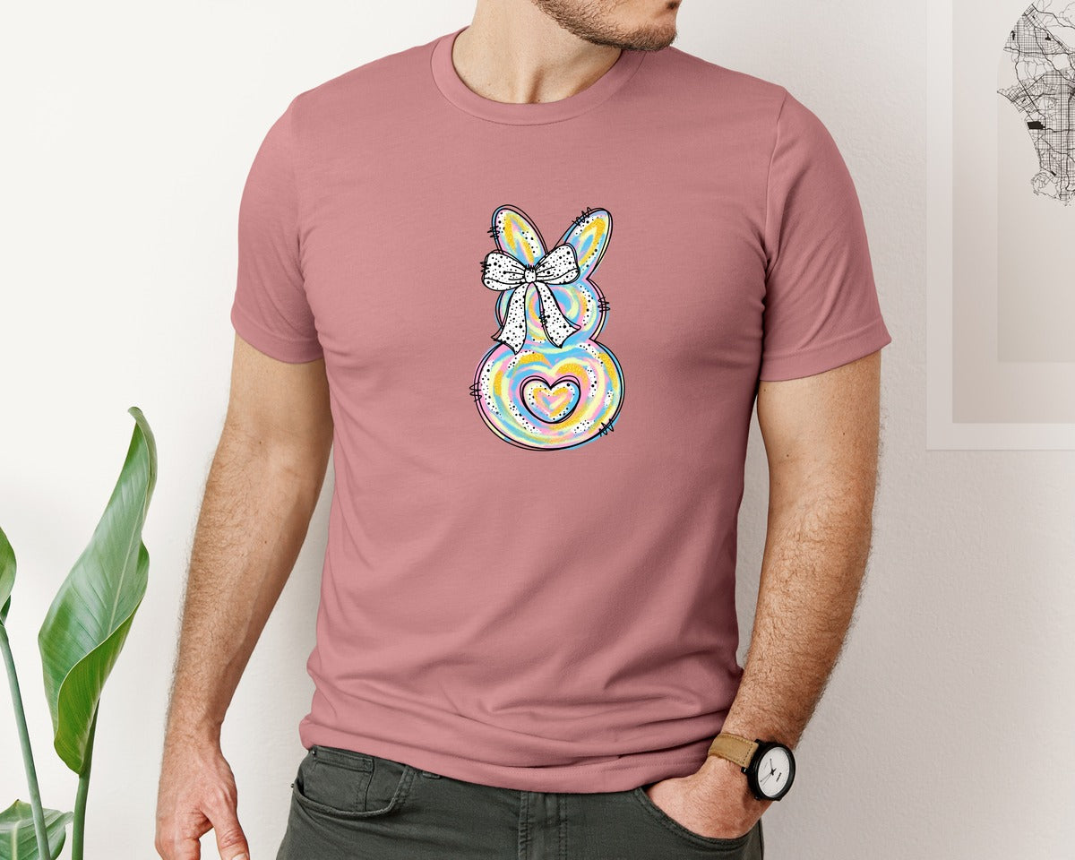 brand:Bella Canvas|color:Heather Mauve|Easter Brushstroke Sublimaiton Graphic T-Shirt