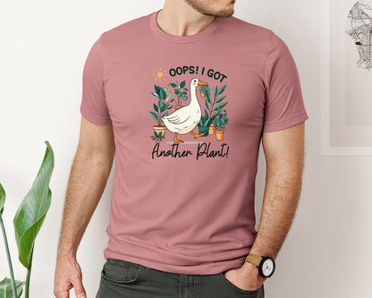 brand:Bella Canvas|color:Heather Mauve|Oops I Got Another Plant Funny Goose Graphic T-Shirt