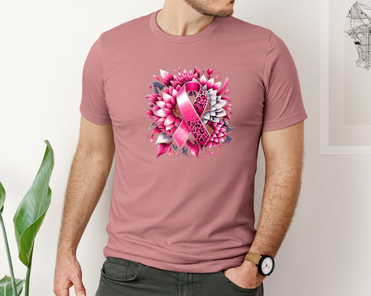 Breast Cancer Awareness Ribbon Graphic T-Shirt