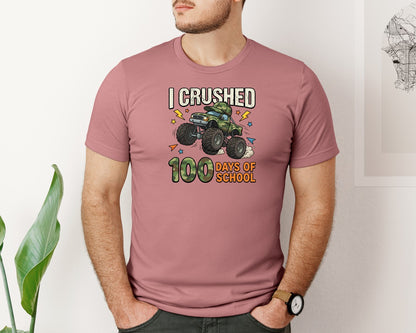 brand:Bella Canvas|color:Heather Mauve|I Crushed 100 Days Of School 36 Graphic T-Shirt