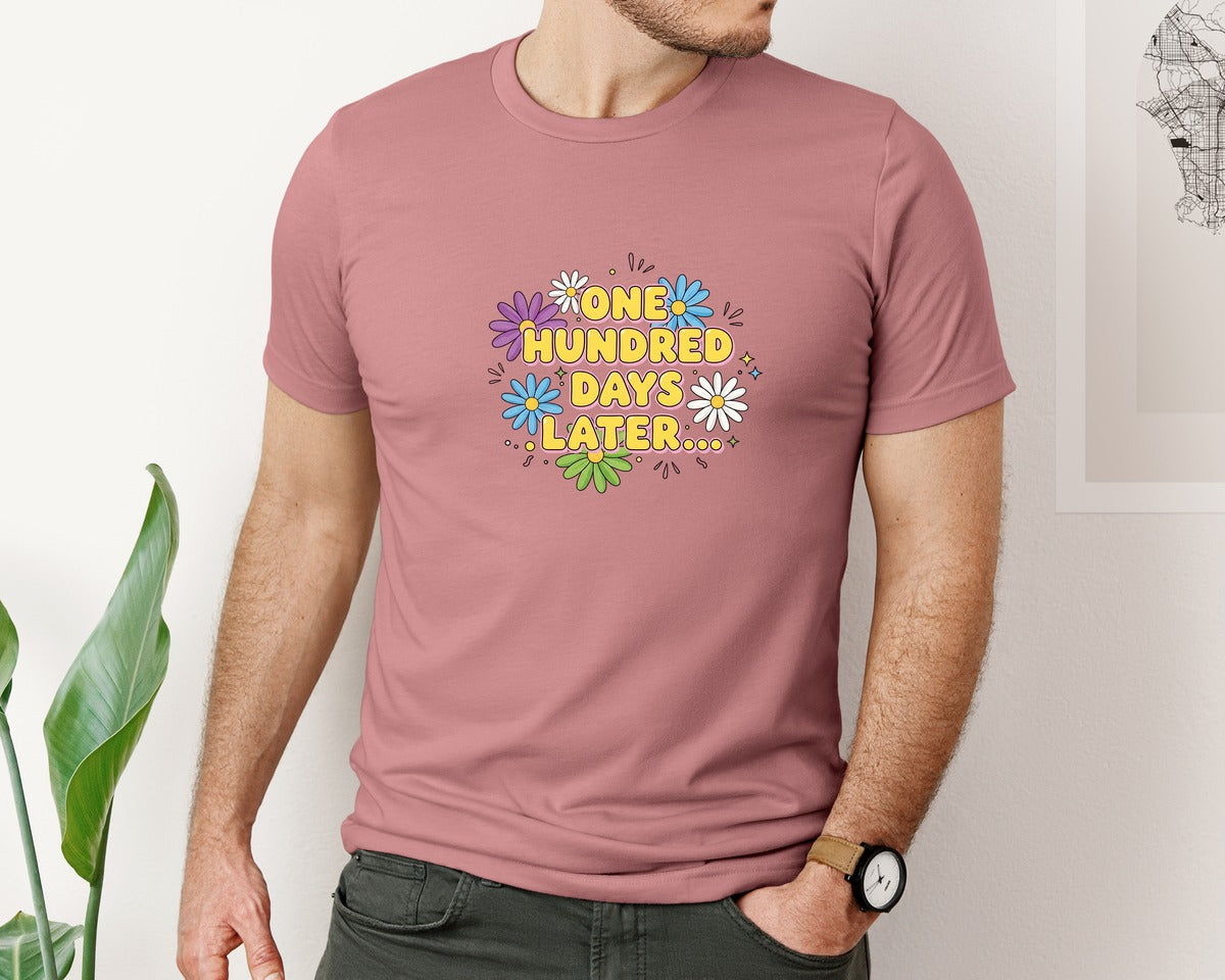 brand:Bella Canvas|color:Heather Mauve|One Hundred Days Later 5 Graphic T-Shirt