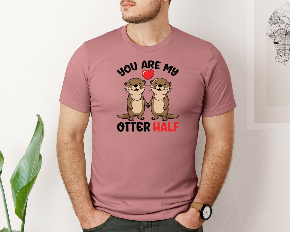 brand:Bella Canvas|color:Heather Mauve|You Are My Otter Half T Shirt Graphic T-Shirt