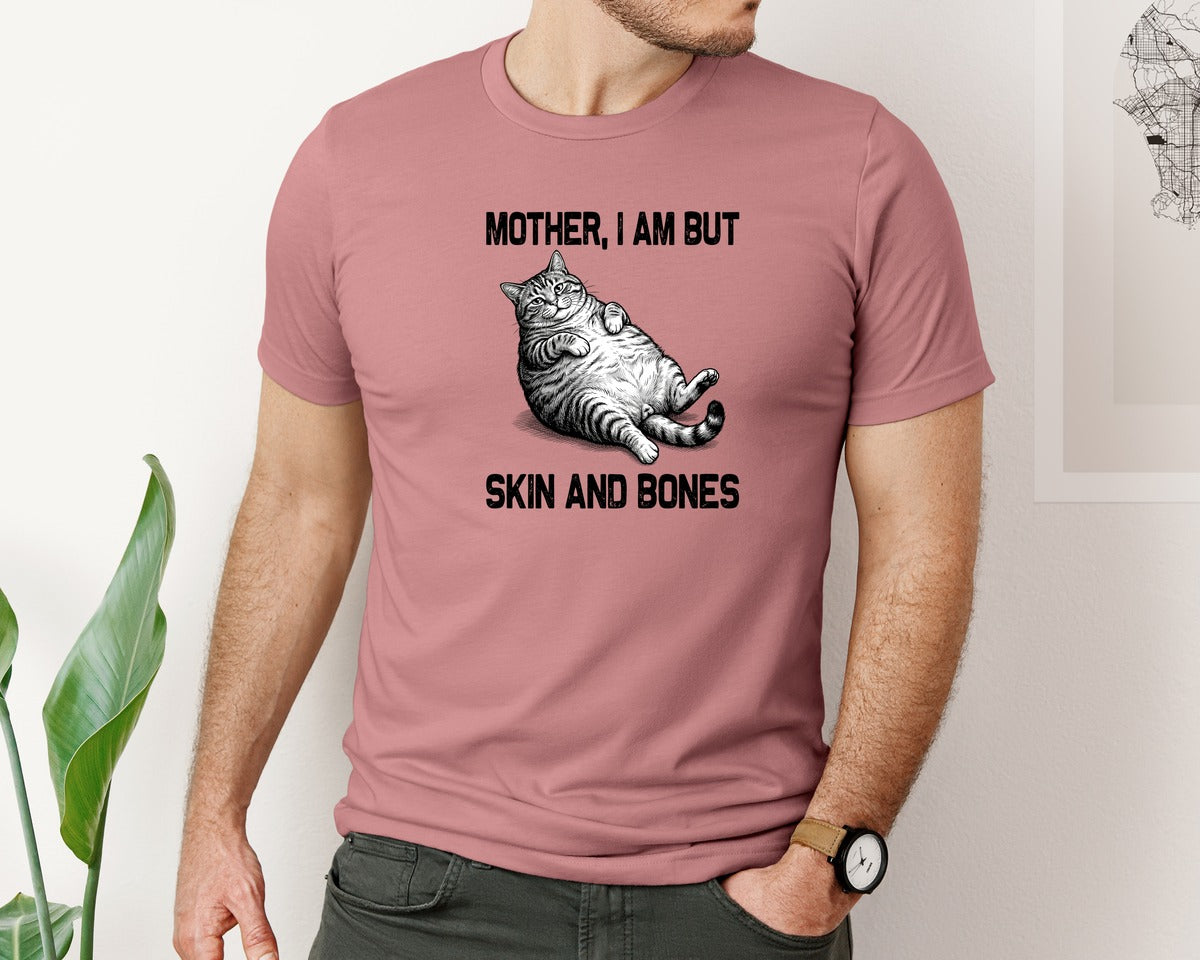 brand:Bella Canvas|color:Heather Mauve|Mother I Am But Skin And Bones Graphic T-Shirt