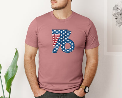 brand:Bella Canvas|color:Heather Mauve|Retro 1776 4Th Of July 2 Graphic T-Shirt