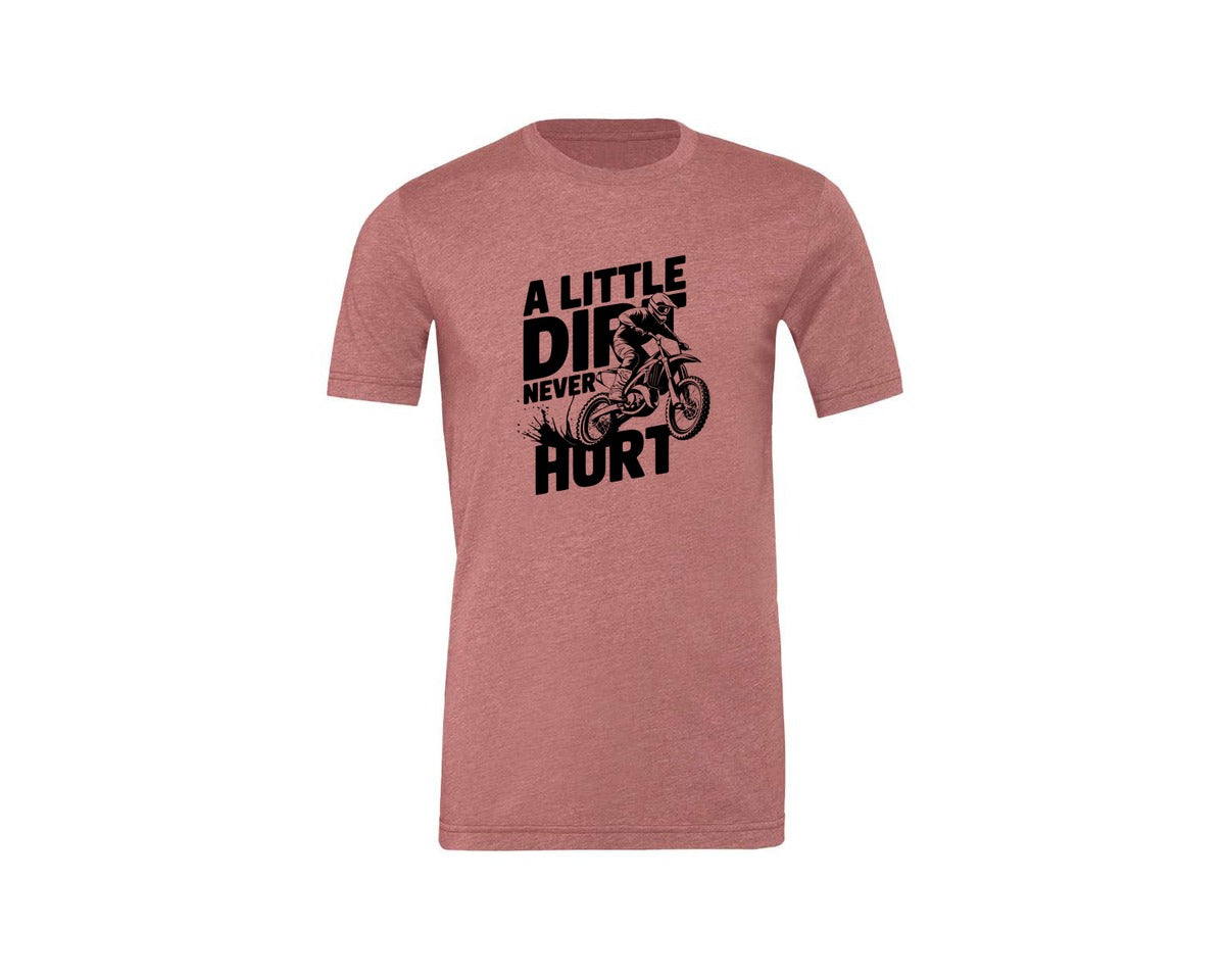 brand:Generic|color:Heather Mauve|A Little Dirt Never Hurt T Shirt Des Graphic T-Shirt