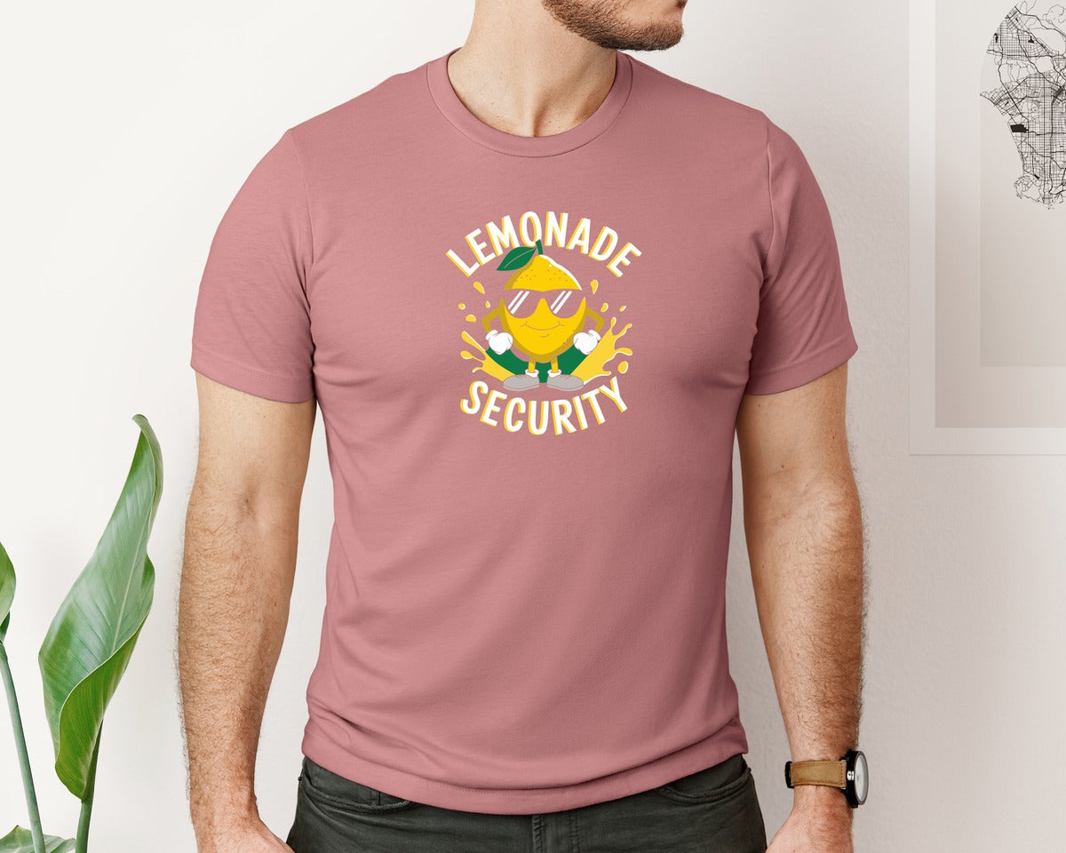 brand:Bella Canvas|color:Heather Mauve|Lemonade Security T Shirt Design 2 Graphic T-Shirt