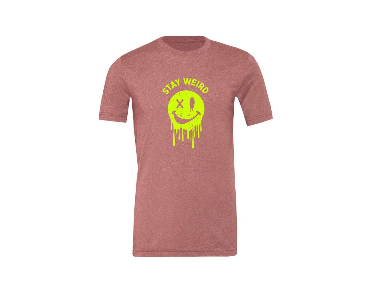 brand:Generic|color:Heather Mauve|Stay Weird Be Yourself Rebellious Spirit Graphic T-Shirt