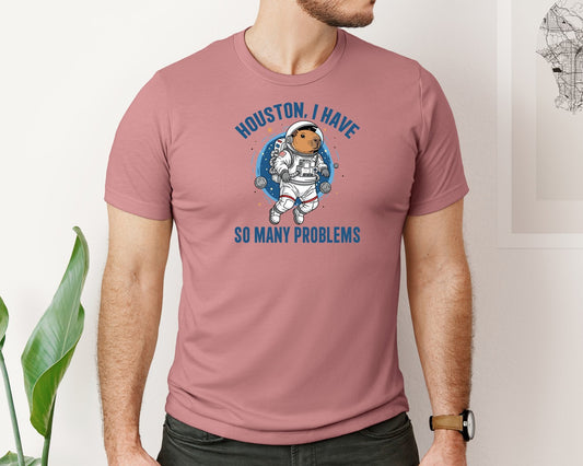 Funny Space Capybara Problems T Shirt Graphic T-Shirt