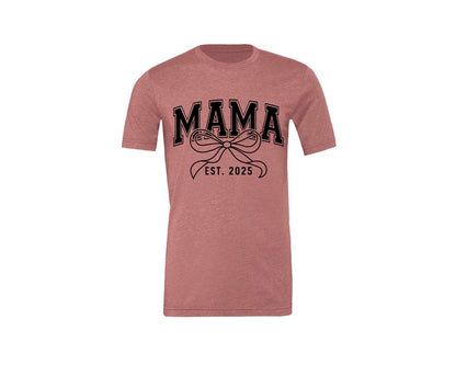 brand:Generic|color:Heather Mauve|Mama Bow Varsity Graphic T-Shirt