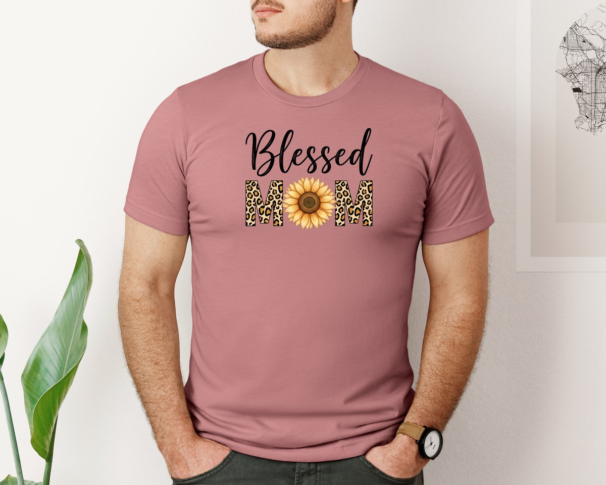 brand:Bella Canvas|color:Heather Mauve|Sunflower Mom Graphic T-Shirt