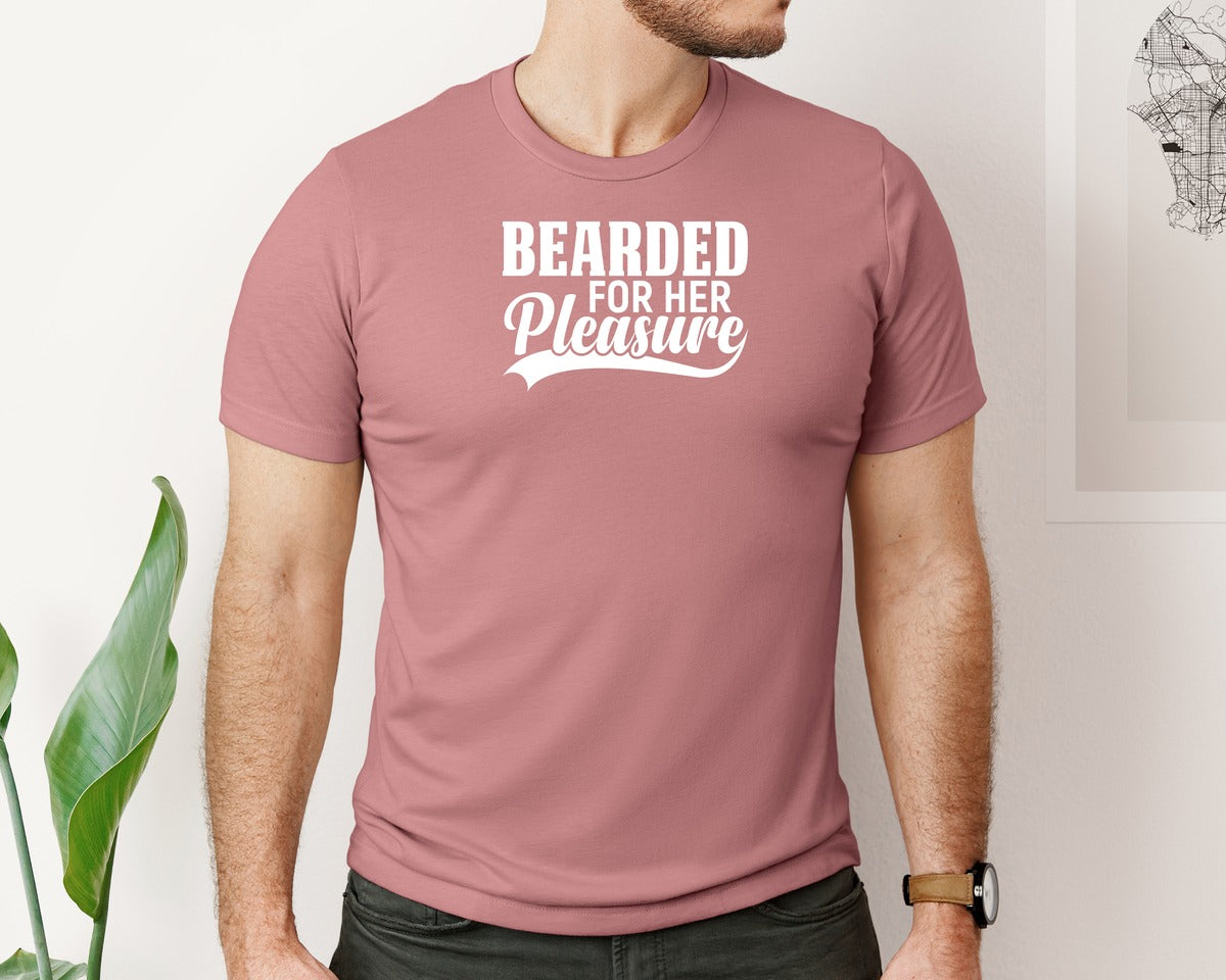 brand:Bella Canvas|color:Heather Mauve|Bearded For Her Pleasure File Graphic T-Shirt
