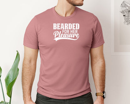 brand:Bella Canvas|color:Heather Mauve|Bearded For Her Pleasure File Graphic T-Shirt
