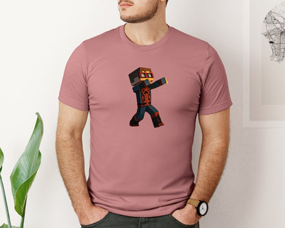 brand:Bella Canvas|color:Heather Mauve|Minecraft Boy Dabbing Halloween 11 Graphic T-Shirt